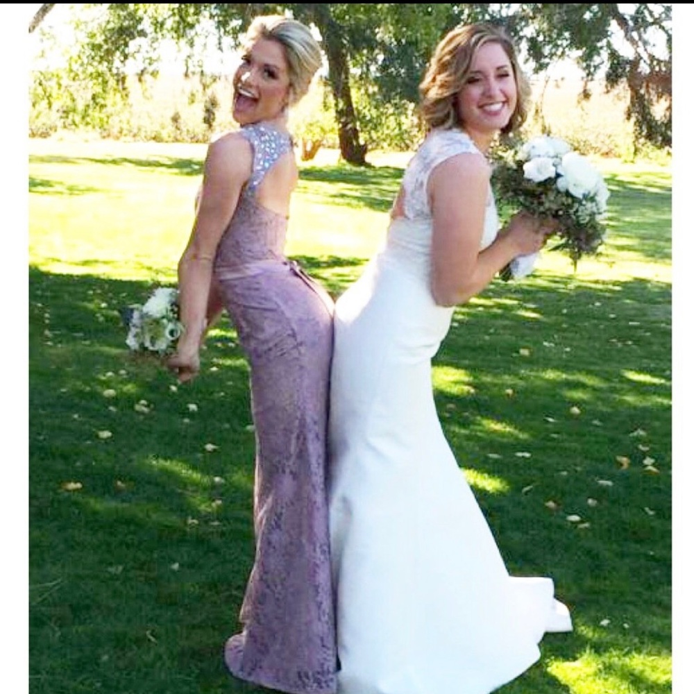 Fit and flare lace dress with beaded shoulders